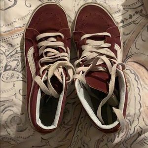 Maroon Vans High Tops